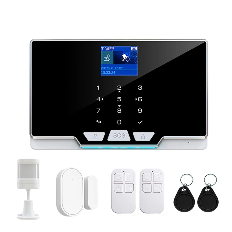 Top Deals GSM Home Security Burglar Smart Alarm Tuya Smart App One-Key Distribution Network Dual Network Alarm