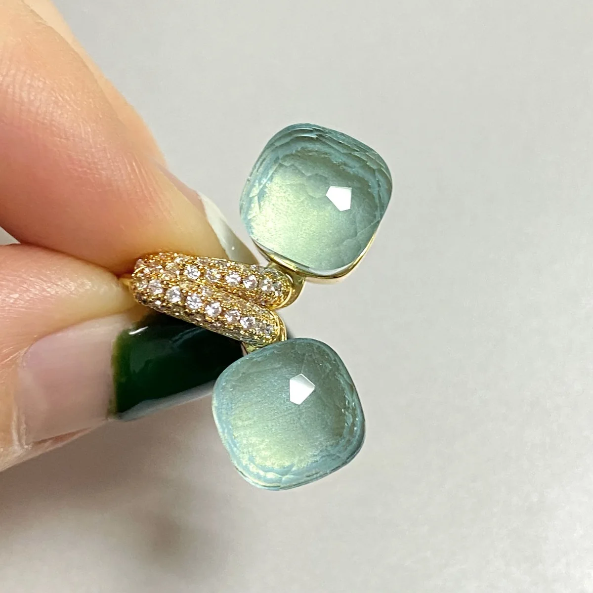 10.6mm Snoep Kleur Oorbellen Inlay Transparante Zirkoon 27 Kleuren Kristallen Oorbellen Vergulde Mode-sieraden Voor Vrouwen
