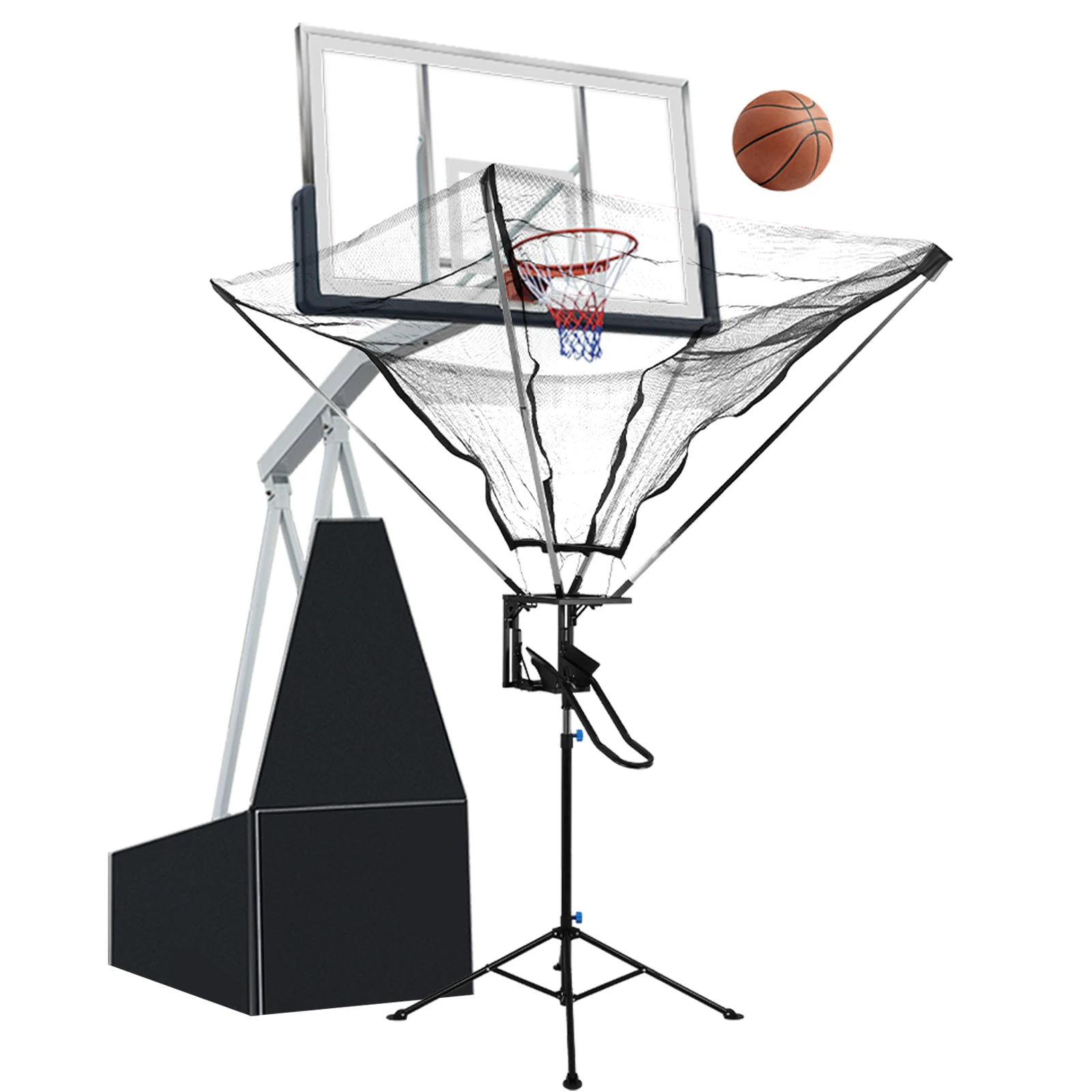 

Rebounding Shot Hoop Trainer with 180° Rotating Track Easy Assembly with Net Return System Suitable for Indoor & Outdoor Use