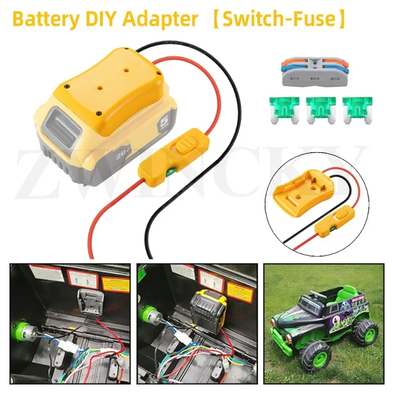 

Модернизированный адаптер аккумулятора, совместимый с аккумулятором dewalt 18 В, универсальный дизайн предохранителя и переключателя, преобразователь аккумулятора электроинструмента