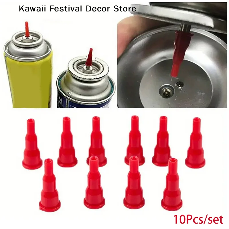 【K】10Pcs Universal Gas Refill Head Reusable Butane Nozzle Adapter Convert Cassette Tank Into Inflatable Tank Lighter Spray