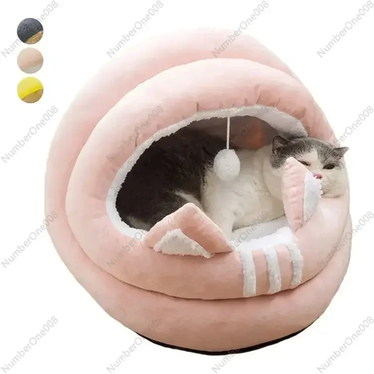 

Pet Supplies Hot Selling Cat House Winter Warm Indoor Lovely Half-Open Comfort Bed for Dogs Cats