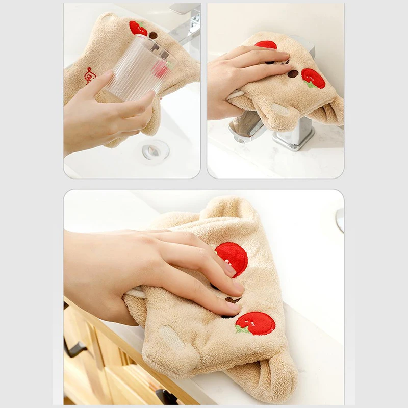 

Кухонные полотенца, полотенца для рук с мультяшным медведем для ванной и кухни, мягкое протирающее полотенце для рук, впитывающие полотенца для быстрого высыхания