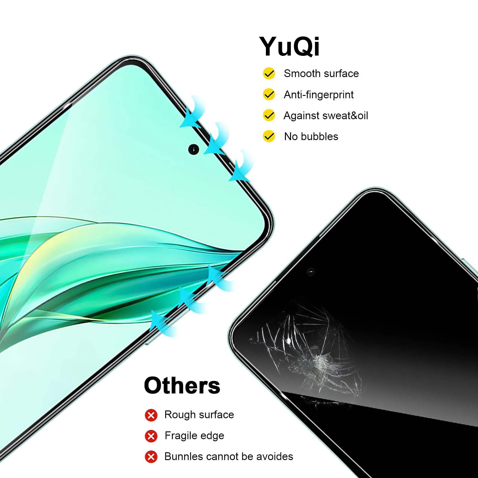 Screen Protector for Honor 90 Smart 6.8 inch Tempered Glass Crystal HD 9H Transparent Anti Scratch Case Friendly