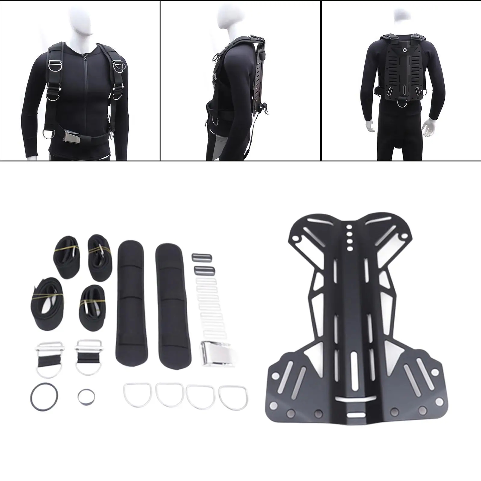 

Diving Backplate and Harness Beginners Lightweight Portable Dive Accessories