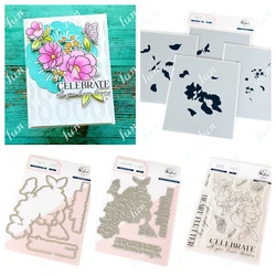 Valentine Hot Foil Plates Butterflies in Bloom Cutting Dies Stamps Scrapbooking DIY Paper Card Emboss Craft Supplies Decoration