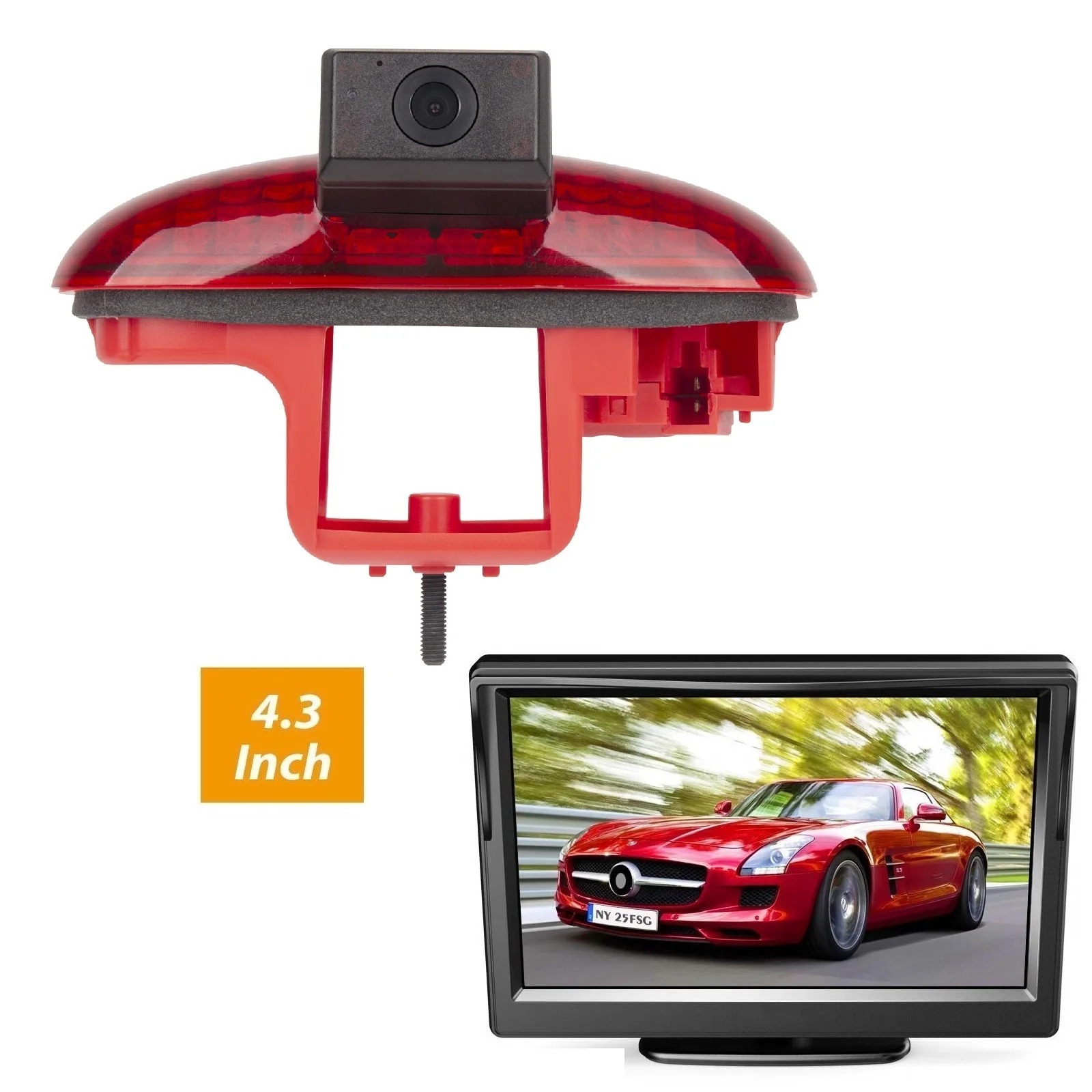 HD 720P 3rd Brake Light Parking Camera + 4.3'' monitor for Renault Trafic,Opel Combo C,Vauxhall Vivaro A ,Primastar FIAT Talento
