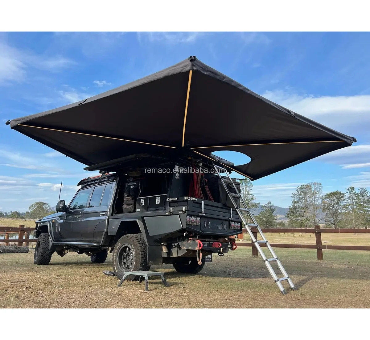

420D Oxford Outdoor Camping Sunshade with LED Light Freestanding 270 360 Degree Awning Automatic Waterproof D-Zip Truck Car SUV