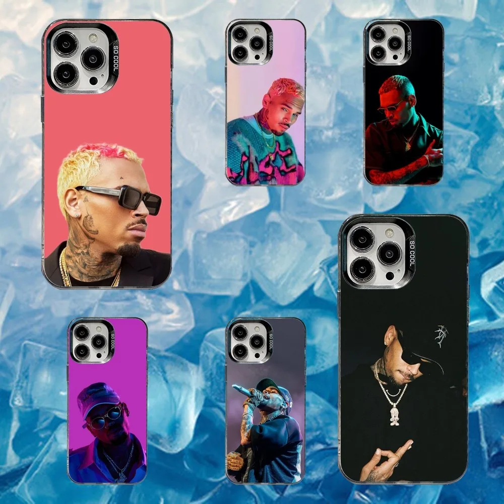 

Cool Rapper C-Chris Brown Phone Case For iPhone 16,15,14,13,12,11,Mini,Pro,SE,MAX White Matte Shockproof Cover