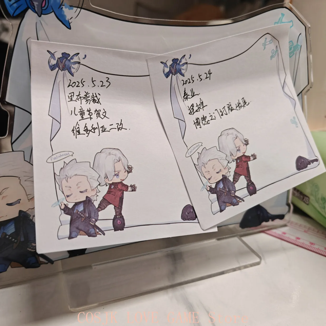 Anime Devil May Dante Vergil Star 22cm Acrylic Stand Message Board Post-it Note Decoration  Signature Card Halloween Gift view 4