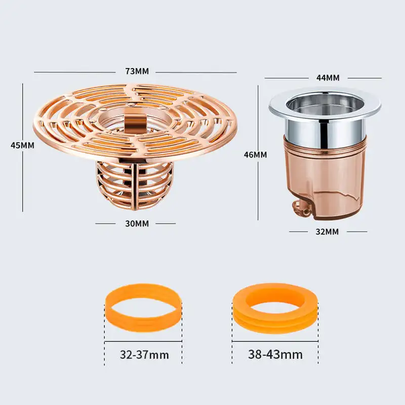 Deodorante a nucleo di scarico a pavimento a prova di odore e insetto magnetico a chiusura automatica Anti-odore senza odore bagno wc scarico doccia fogna