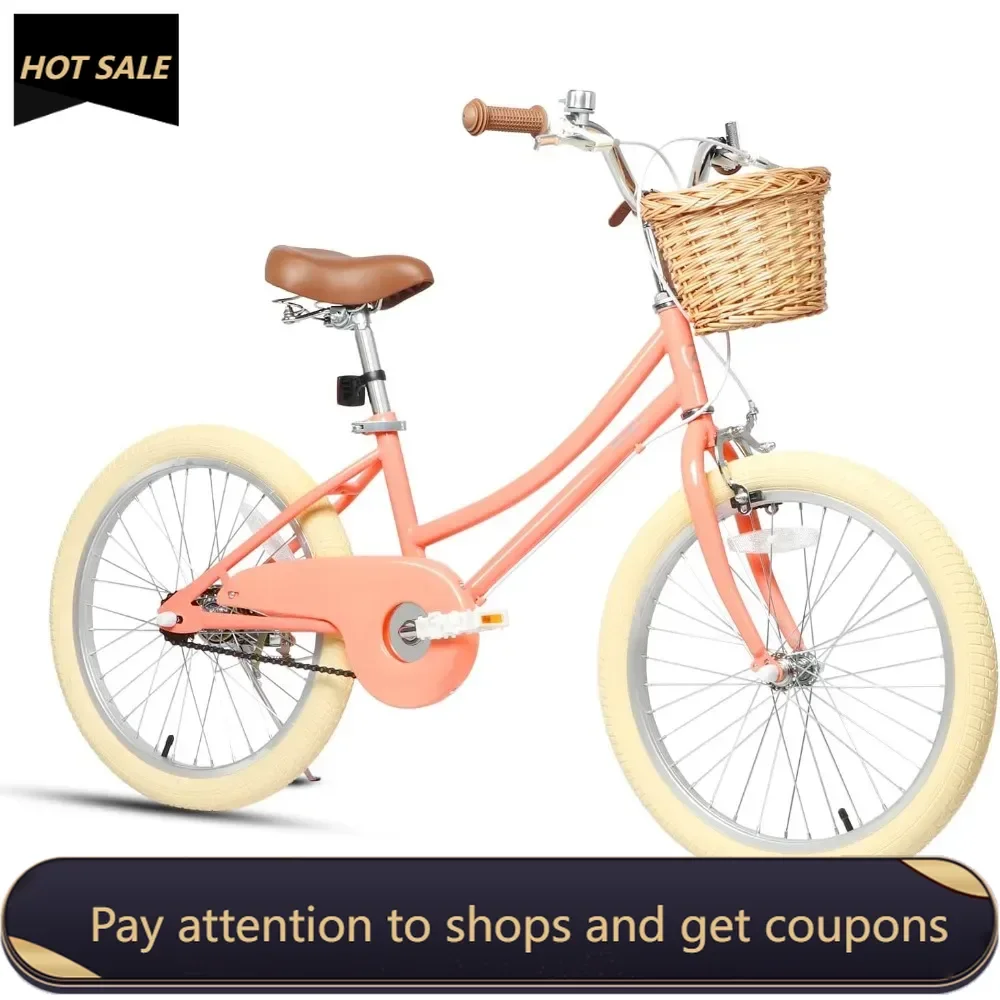 

Girls Bike with Basket for 2-12 Years Old Kids，1214 16 18 20 Inch Bicycle with Bell Training Wheels，Multiple Colors Freight free