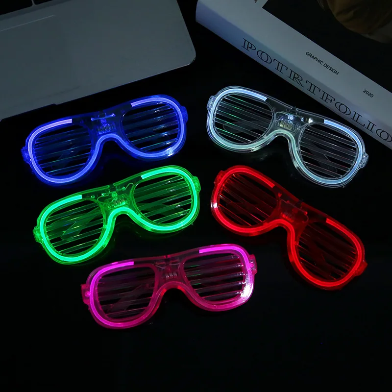 Luminous Glasses Shutter  Glasses Fluorescent Cold Light Glasses Bar Activity Supplies Children Luminous Toys