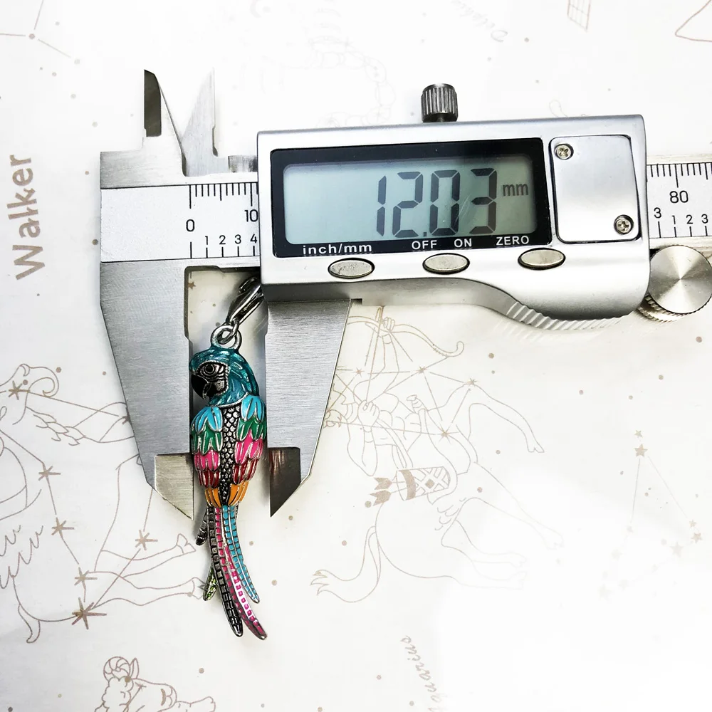 Solid 925 Sterling Silver Colorful Parrot Pendant Charm Summer Jewelry Gift For Women Men