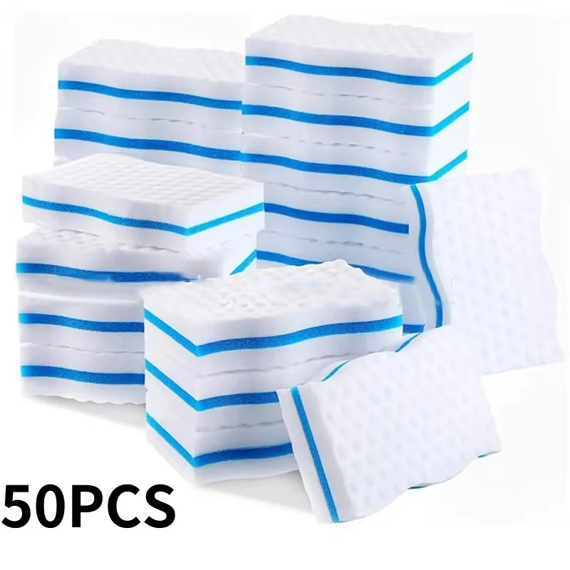 1-50PCS Melamine Sponge Compression Magic Sponges Kitchen Dishwashing Tools High Density Household Bathroom Cleaning Supplies