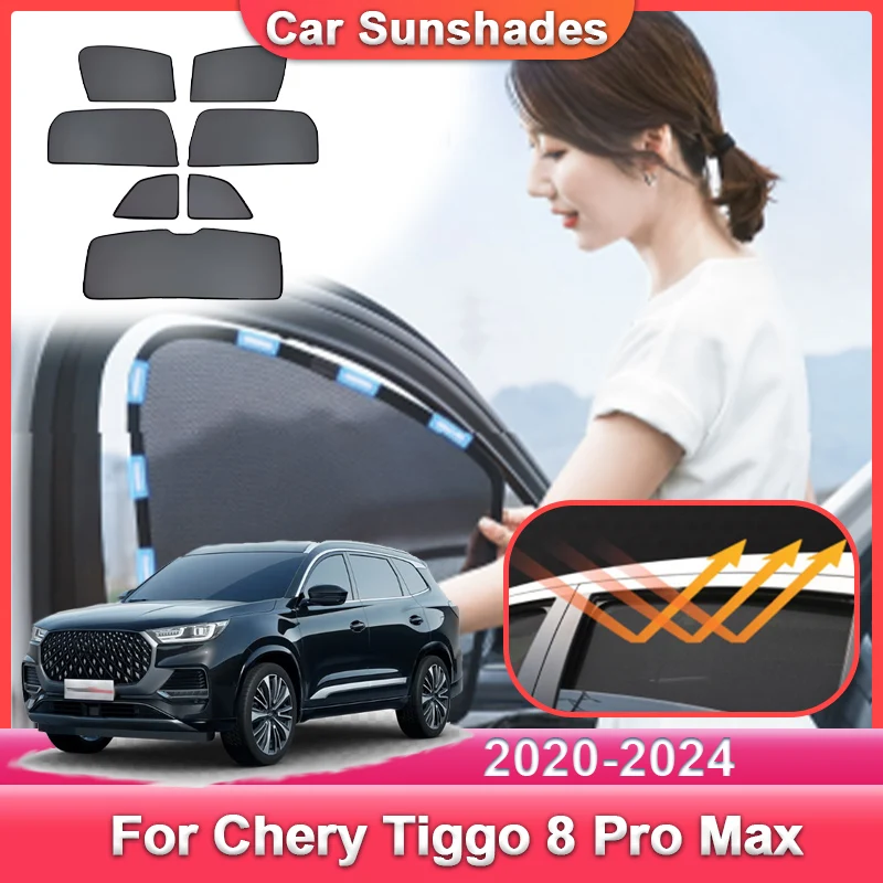 Car Sun Visor For Chery Tiggo 8 Plus Pro Max 2020~2024 2022 2023 Side Car Sunshade Light blocking Curtain UV Blocking Auto Parts