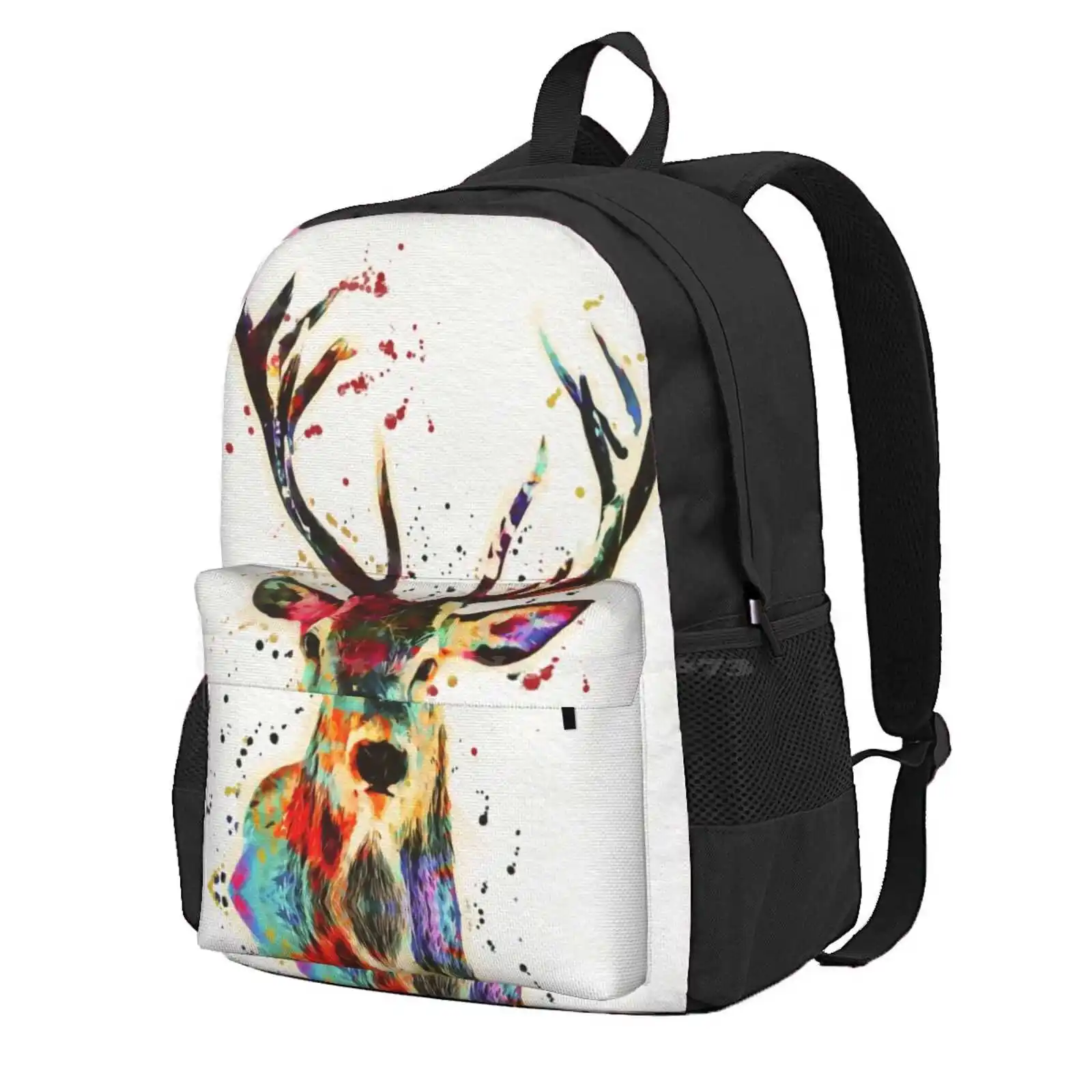 Forest Animal Hot Sale Schoolbag Backpack Fashion Bags Deer Forest Nurcery Watercolor Cub Kids Red Blue Green Yellow Orange