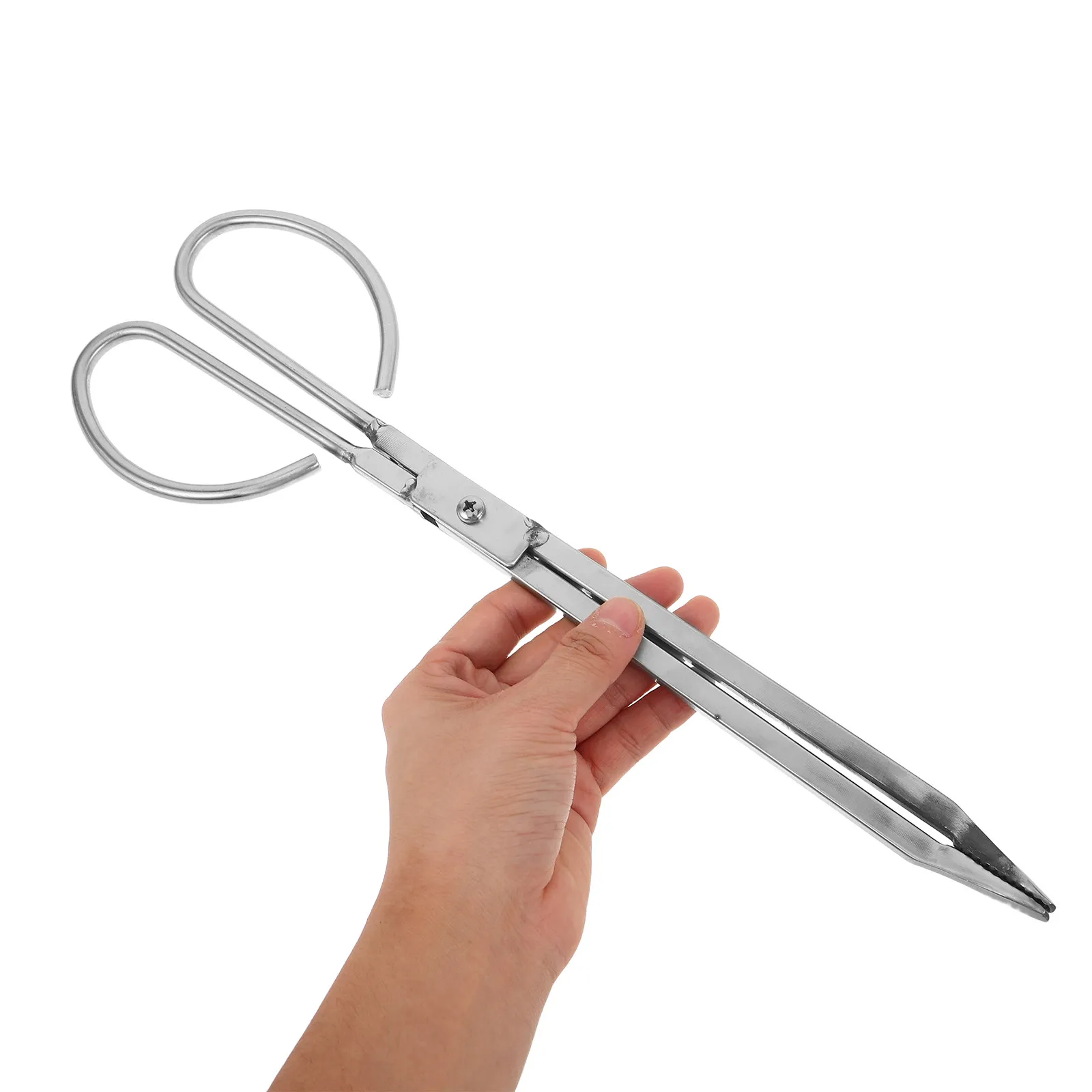 ステンレス製ファイヤートング-36cm-丸太掴み鉤-bbq灰取りツール-ファイヤーピット-石炭レーキ-ポーカートング-パティオグリル-キャンプファイヤー用