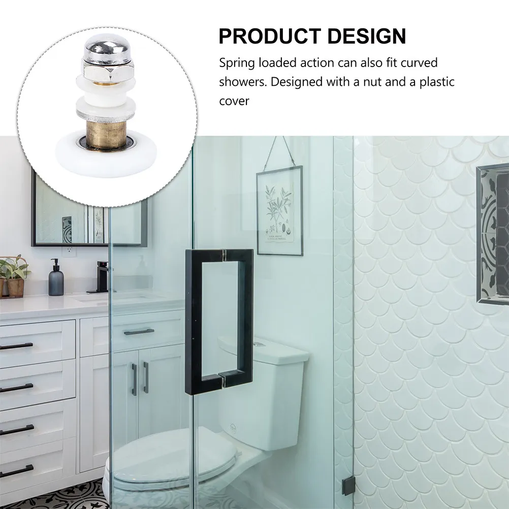 4Pcs Shower Door Rollers Replacement Bathroom Glass Sliding Door Runners Wheels Strong Load Bearing Smooth Glide for Shower