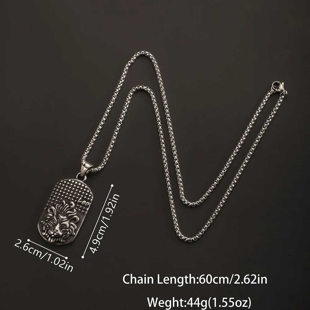 1 قطعة الفولاذ المقاوم للصدأ العقرب الجوزاء 12 زودياك تسجيل قلادة للرجال ليو السرطان كوكبة قلادة قلادة رجل هدية عيد ميلاد