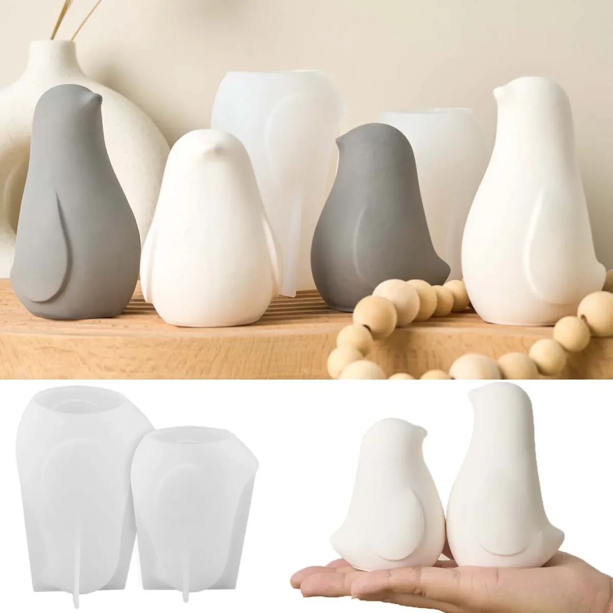 

3D Cute Bird Silicone Candle Mold DIY Animal Lovebird Cement Molds Soap Plaster Resin Craft Making Home Garden Decor Art Gifts