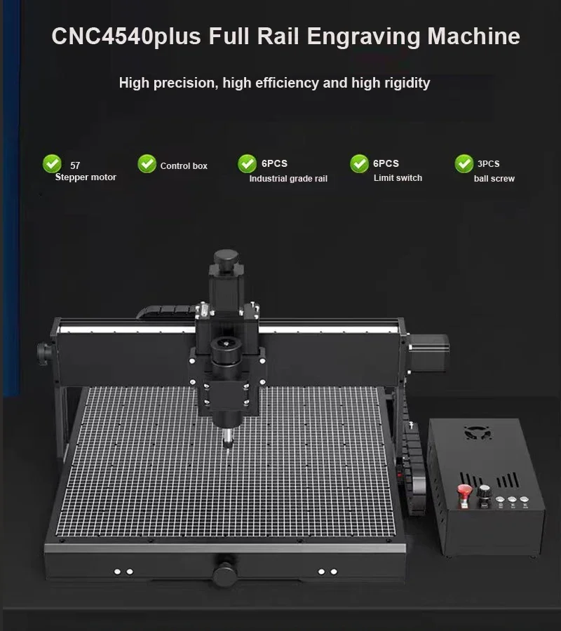 Upgrade 4540 Plus 500W Spindle Motor CNC Router Milling Cutting Machine GRBLLaser Engraver for Acrylic PCB PVC Metal Aluminum