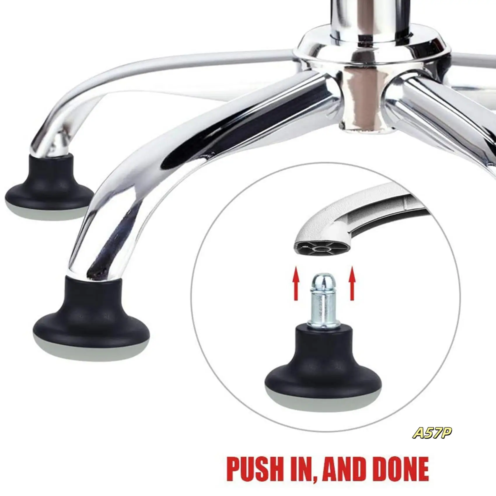 10Pcs Bell Glides Replacement Office Chair Wheels Stopper Office Chair Swivel Caster Wheels, 2 Inch Stool Bell Glides