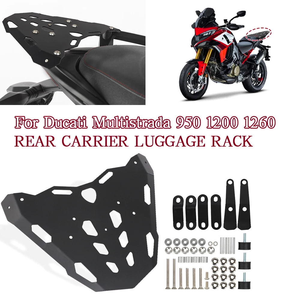 

Rear Luggage Rack Tailbox Fixer Holder Cargo Bracket Kit For DUCATI Multistrada MTS 950 950S 1200 1200S 1200DVT 1260 2015-2023