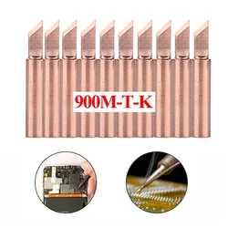 10PCS Copper Welding Head 900M-T-K Pure Copper Soldering Iron Nozzle Electric Soldering Iron Head Soldering Iron Station