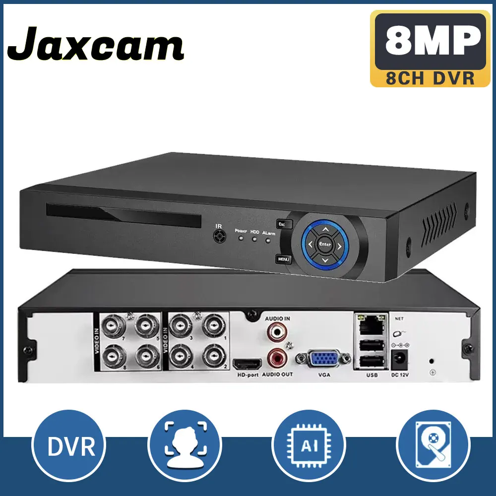 

8MP H.265 8CH CCTV Facial Recognition 6-in-1 AHD CVI TVI CVBS Network Camera Hybrid Digital Video Recorder Home Security System