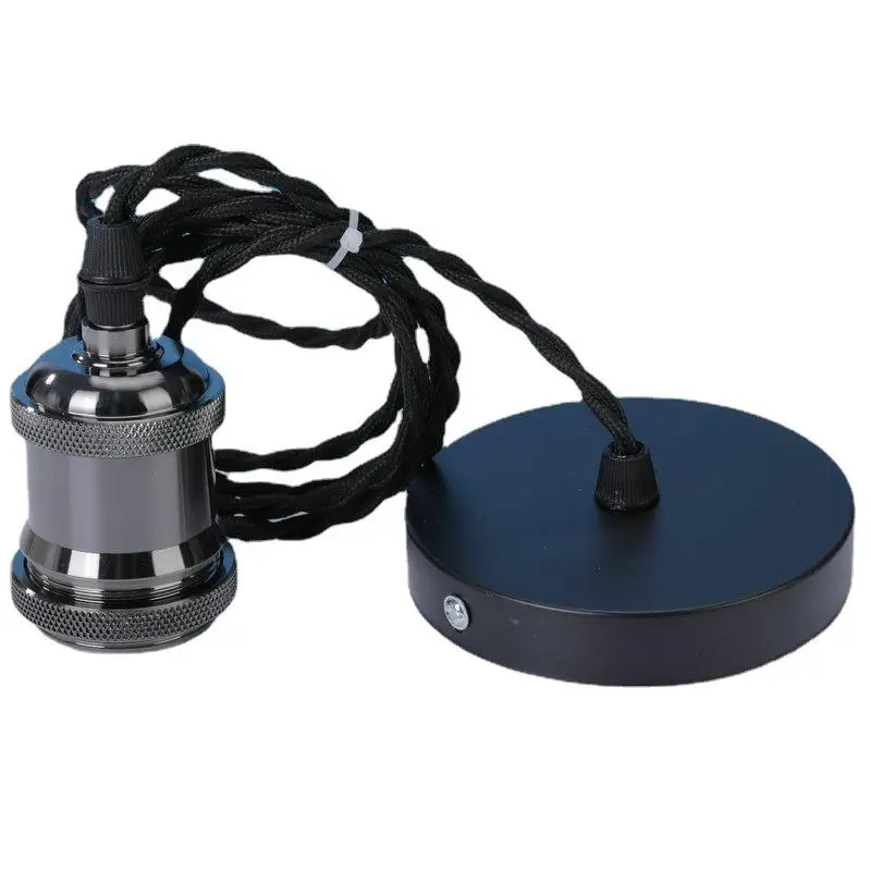New【1Pc Ceiling Lamp Holder Socket Lamp Base For Hanging Pendant Lights Chande E27 Hanging Lamp Holder With 100cm Hanging Wire】