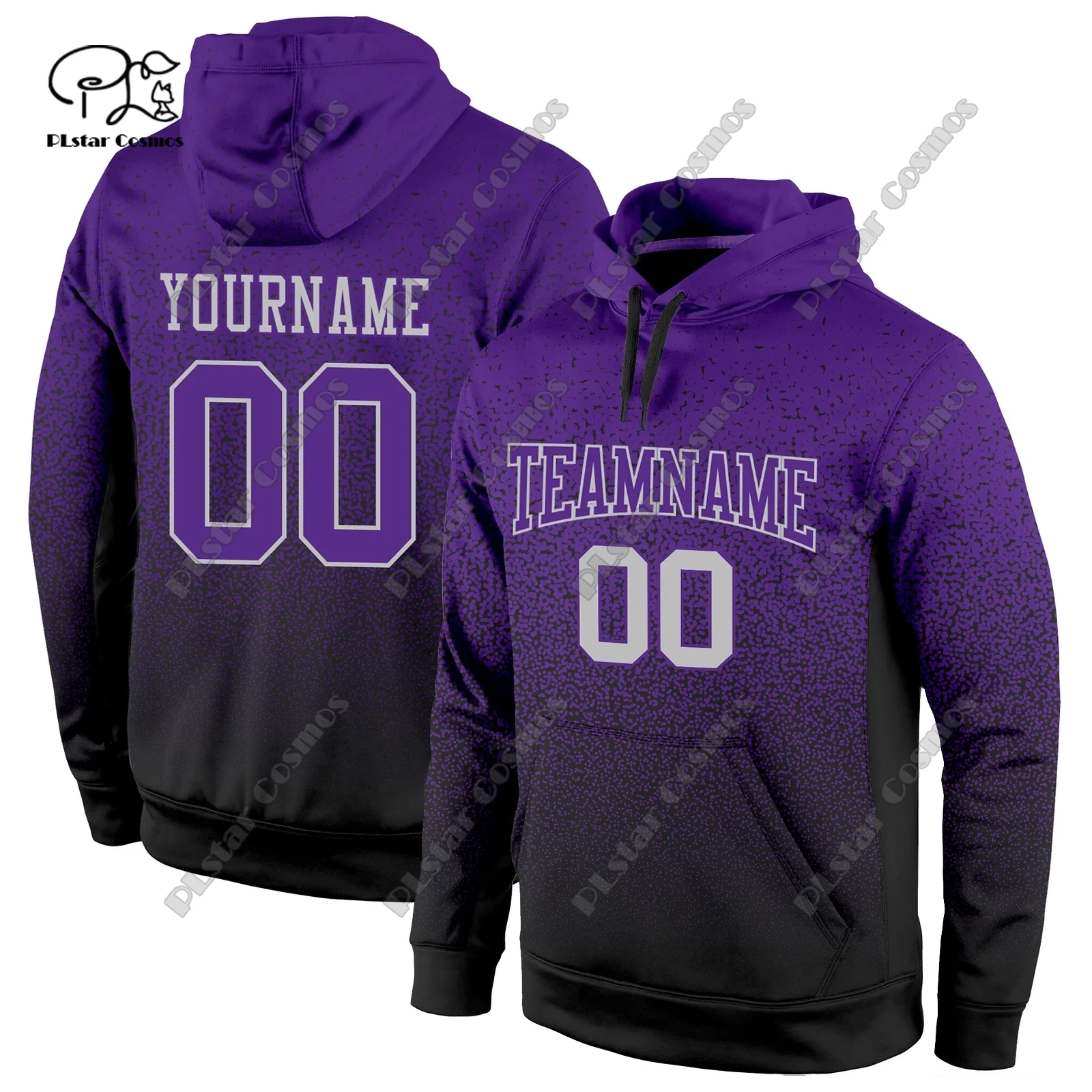 

New Custom Hoodie Collection 3D Printing Gradient Fade Pattern Hoodie Women Men Casual Team Gifts J-2