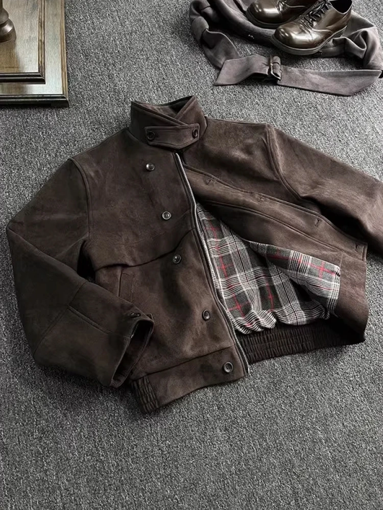 

Cleanfit ort Baseball Jaet Men's Autumn American Retro Harington Coat Loose Fit Casual Sle Zipper Closure No