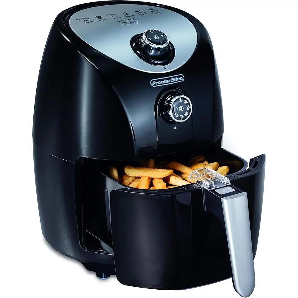 1.5L Programmable Air Fryer Easy Cleanup Nonstick Basket Healthy Cooking Guide Ideal 1-2 Servings