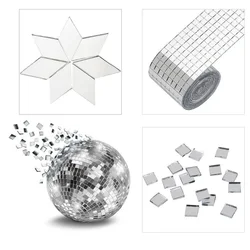 Good DIY 100PCS Glass Mirror Mosaic Tiles Round Square Self Adhesive Stickers Wall Decal Craft Home Decoration Craft Supplies