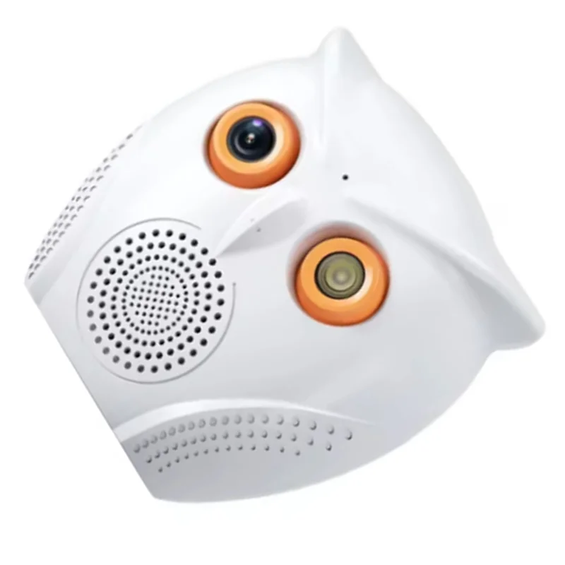 

REPLA-Camera Owl Shape 2K 5MP Smart Home Mini Indoor Baby Monitor Detection Night Vision Two Way Audio Surveillance Cameras US