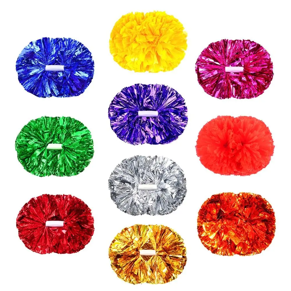 Props 30cm*37cm Flower Ball Multicolors Colorful Cheerleader Pom Poms Come On Props PET Dance Props Dance