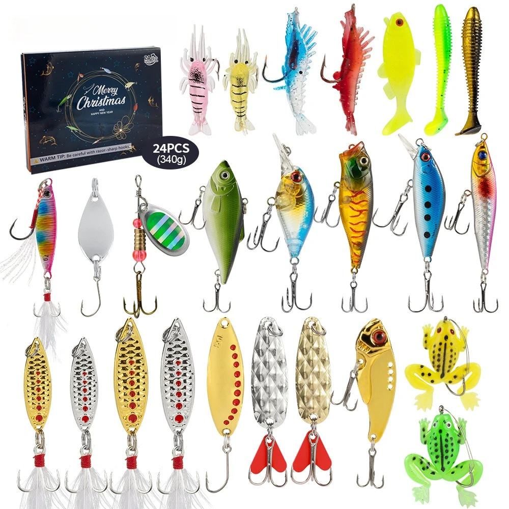 

Fishing Lure Advent Calendar 24 Unique Lures Countdown - Surprise Gift Fishing Bait Christmas Advent Calendar 2025 Fishing Gift