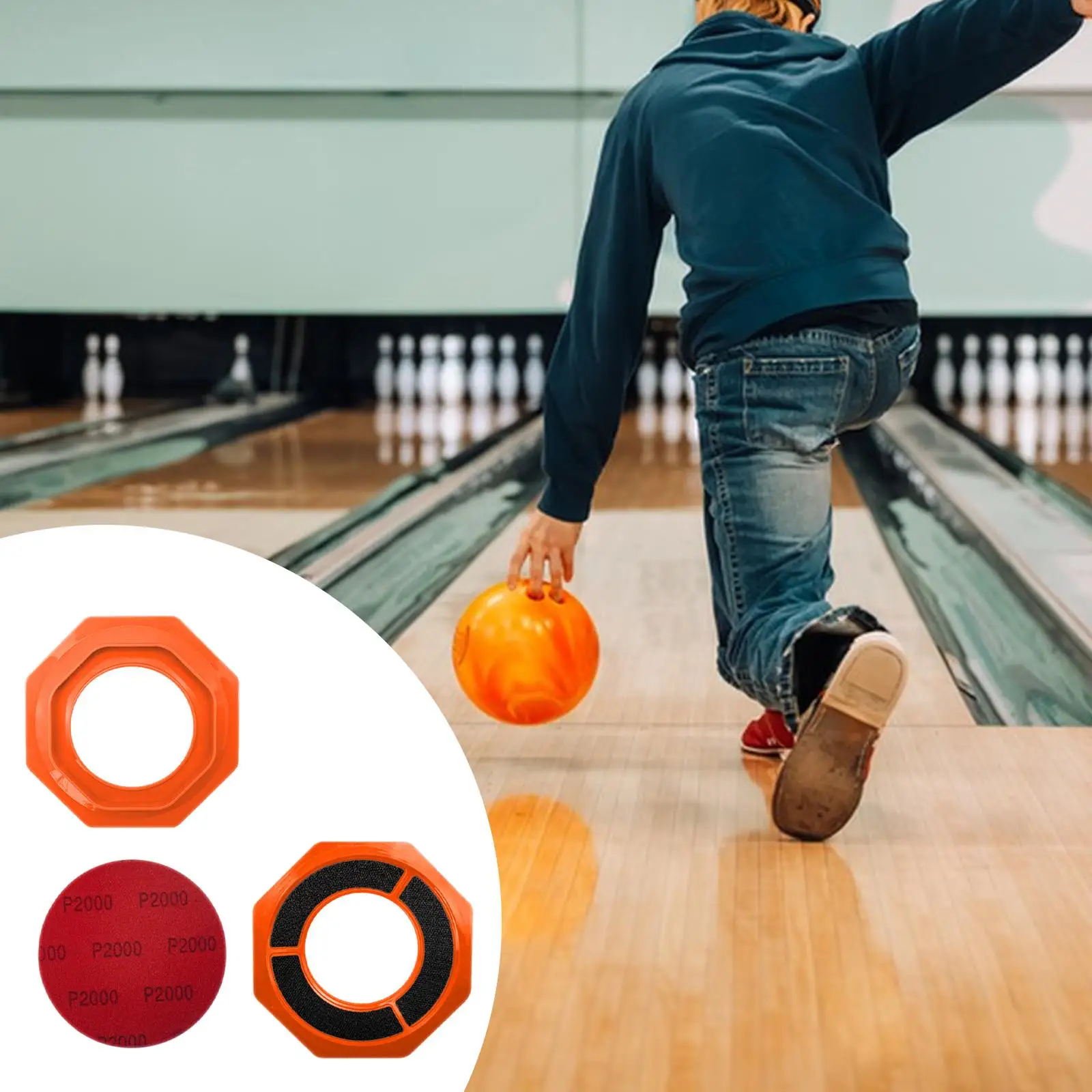 

2 in 1 Bowling Ball Maintenance Tool Sanding Pad Holder for Bowling Ball Restoration Polishing Repair for Indoor Sports