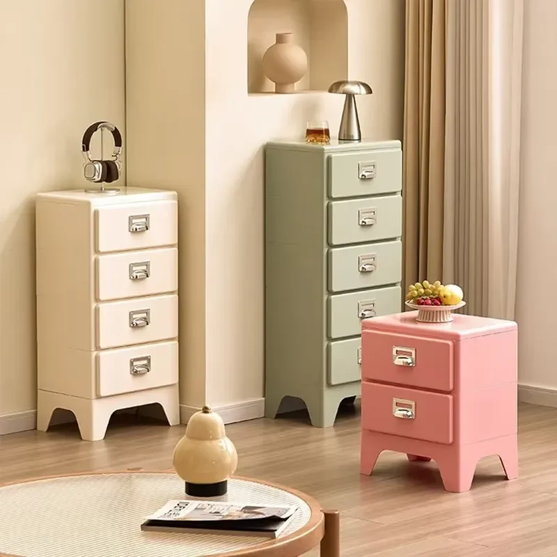 Home Storage Bedside Table Nightstand Household Drawer Creative Storage Plastic Cabinet Multi-layer Storage Rack Bedside