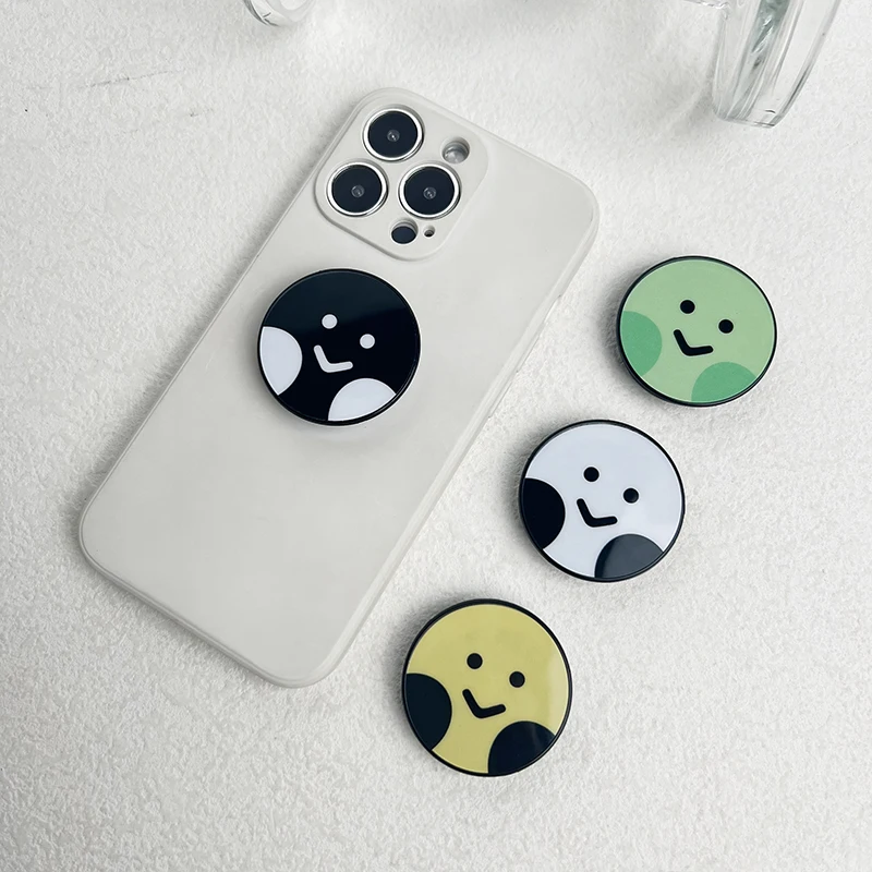 Simple Style Cartoon Emoji Phone Grip Cute Phone Stand Lazy Foldable Desktop Phone Holder For iPhone 15 Pro Max Huawei Xiaomi