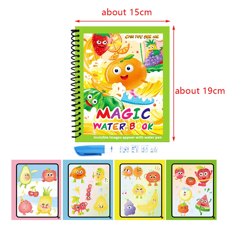 Imagem -06 - Magic Water Drawing Books For Children Coloring Book Graffiti Toy Painting Toys Faça Você Mesmo Craft Gifts