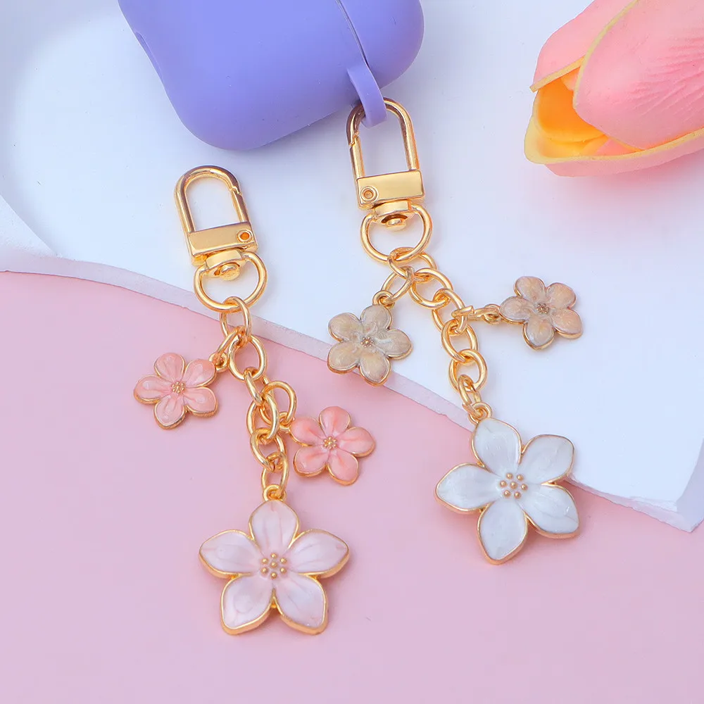 Niedliche Blumen-Anhänger Schlüsselanhänger mit Perle Metall-Schlüsselhalter Handtaschen-Deko Accessoires Mädchen Geburtstagsgeschenke – Detail 13