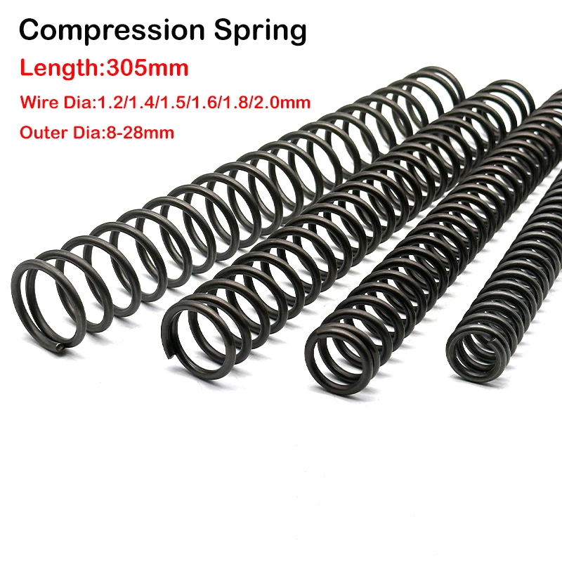 طول زنبرك الضغط: 305 مم سلك ضياء: 1.2/1.4/1.5/1.6/1.8/2.0 مم 65 Mn زنبركات قوة إرجاع فولاذية زنبركية ضغط على شكل Y #1