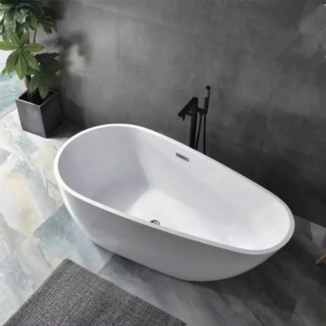 

Household Small Apartment, Thin Edge Egg-shaped Adult Independent Modern Simple Acrylic Bathtub, Suitable For Small Apartment