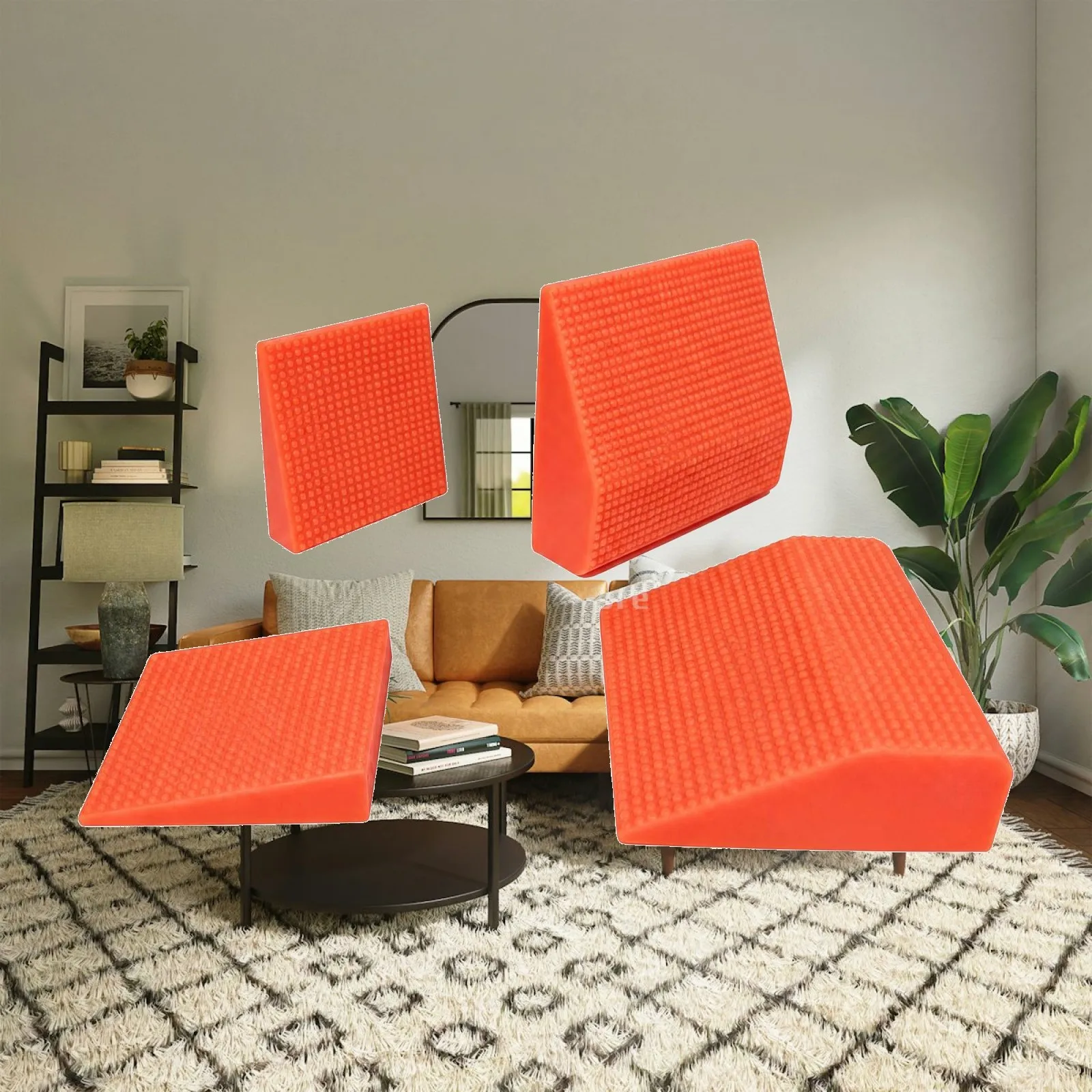 Rubber Sloped Wedge for Foot Alignment and Stretching Routine with Flat Base for Secure Placement