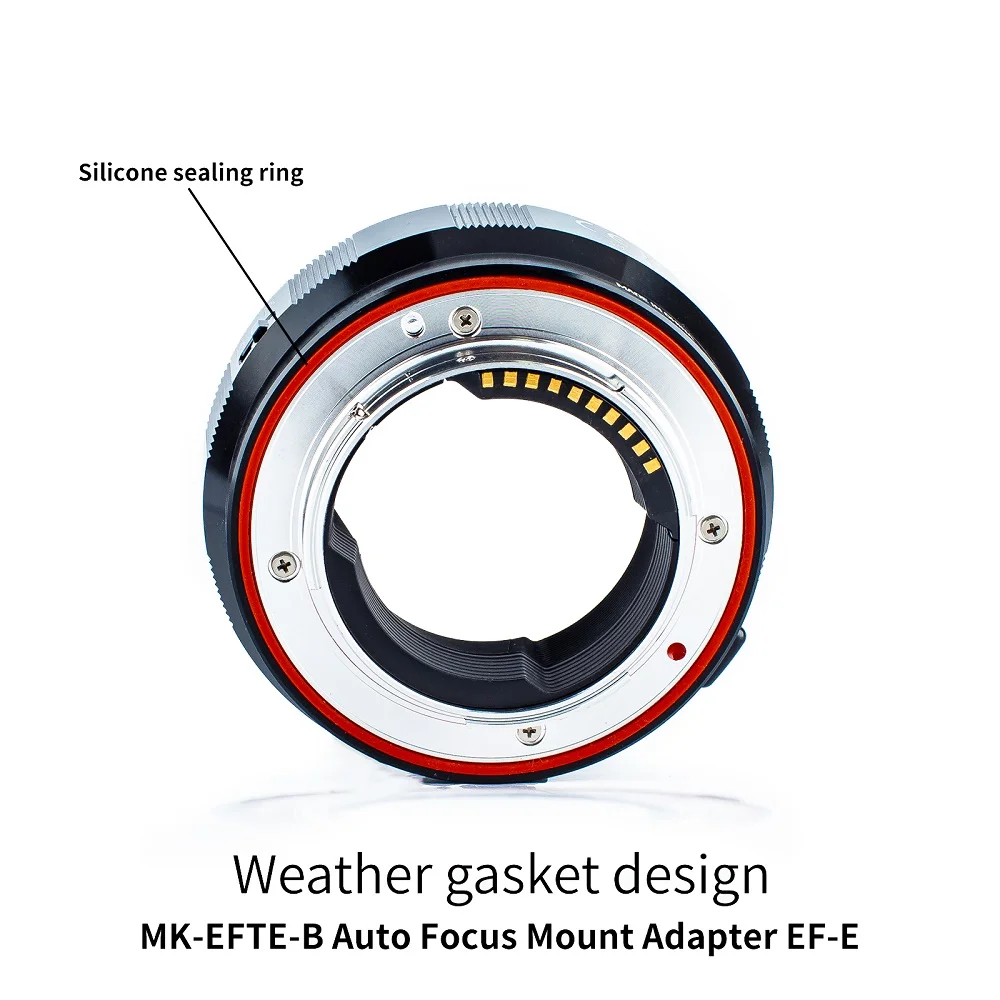 Meike MK-EFTE-B Metal Auto Focus Lens Adapter Ring for Canon EF EF-S Lenses to Sony E-Mount A7SII A9 A7RIII A7III A7IV A6000 A7