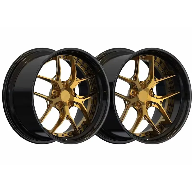 26 Style Rimopower Matte Golden Hyper Black Custom 2‑pc Forged Wheels With 20 Inch 5 Holes Fit For Ben Z Car