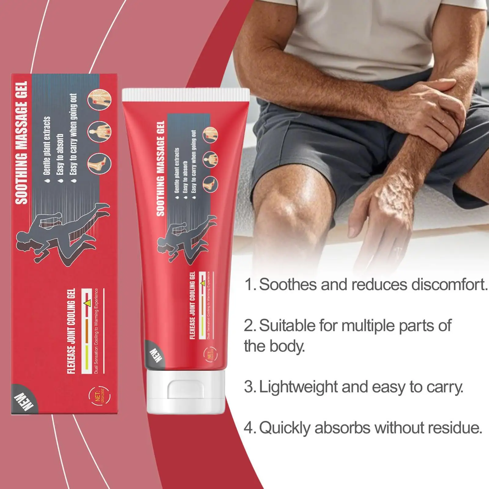 Joint Gel 100ml Natural Back Massage Lotion Muscle Soothing Gel Portable for Men Women Elderly Individuals Travel Outdoor Hikers view 4