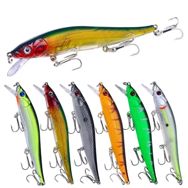 Sinking Minnow Fishing Lure 12cm 13.6g 3D Realistic Eyes Hard Bait for Freshwater Saltwater Predatory Fish Fishing